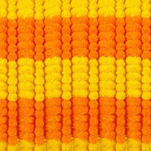 Artificial Marigold Flower Garland String Day Of The Dead Halloween Decor Plastic Mexican Floral Hanging Streamer For Festive Party Celebration Home Decoration