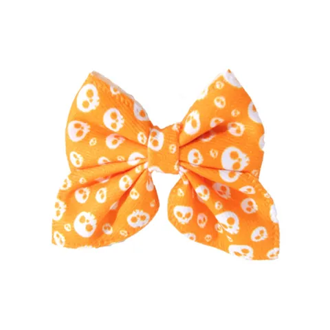 Barrette à Nœud Papillon pour Enfants Halloween Jour des Morts Motif Citrouille Fantôme Tête de Mort Pince Crocodile en Tissu Accessoires de Cheveux de Fête