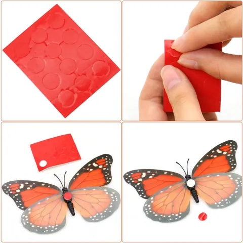Papillon Monarque 3D Réaliste Décoration Murale Orange Imperméable Imprimé PVC Autocollants Papillon Artificiels pour Halloween Jour des Morts Maison Fête