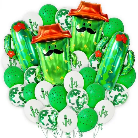 Mexicaanse Fiesta Cactus Party Ballonnen Set Aluminiumfolie Latex Ballonnen Voor Verjaardag Carnaval Festival Sfeer Decoraties