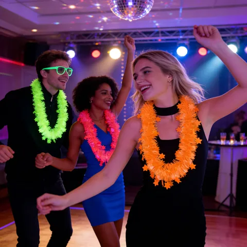 Guirlande d'Étoiles de Fête Fluorescente Néon Collier de Fête de Carnaval Disco pour Enfants Adultes Décorations de Fête d'Halloween