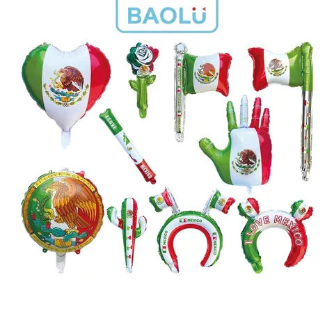 Mexicaans Thema Aluminiumfolie Ballon Cactus Roos Hart Rond Opblaasbare Hoofdband Voor Nationale Feestdag Fiesta Decoratie