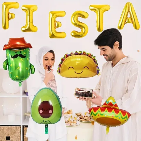 Ballon en Aluminium Fiesta Mexicaine Taco Bout A Party Cactus Avocat Sombrero Thème Été Anniversaire Événement Décoration Fournitures