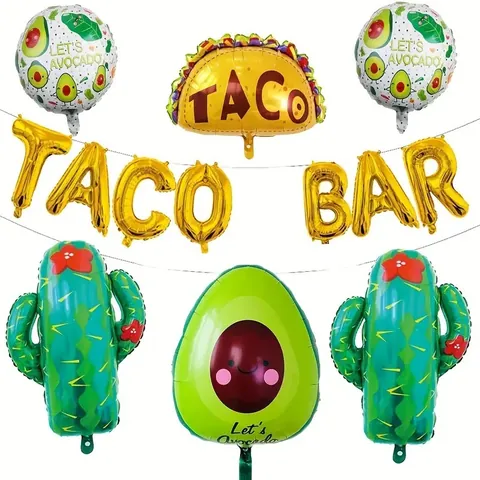 Ballon en Aluminium Fiesta Mexicaine Taco Bout A Party Cactus Avocat Sombrero Thème Été Anniversaire Événement Décoration Fournitures