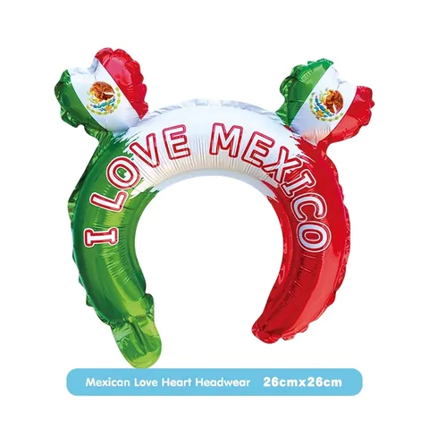 Mexican Theme Aluminum Foil Balloon Cactus Rose Heart Round Inflatable Headband For National Day Fiesta Party Decoration
