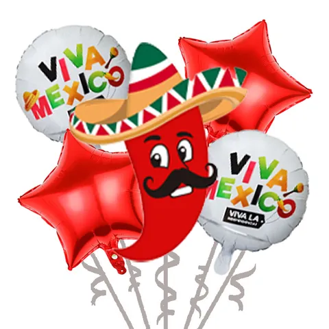 Mexicaanse Fiesta Aluminiumfolie Ballon Set Chili Cactus Taco Sombrero Thema Feestversieringen Viva Mexico Ballonnen
