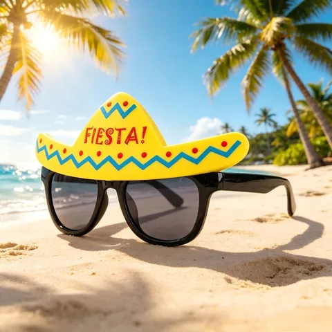 Lunettes de Fête Créatives Sombrero Mexicain Plage Hawaïenne Fiesta Pour Carnaval Festival Costume Accessoire Drôle