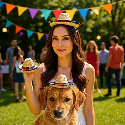 Mexicaanse Sombrero Strohoed Mini Fiesta Partyhoed Voor Honden Katten Kinderen Veelkleurige Gestreeepte Bies Etnische Stijl Kostuum
