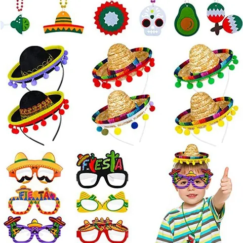 Mini Mexican Sombrero Pet Hat Dog Cat Headband With Colorful Pom Poms Sombrero Costume For Fiesta Party Carnival Pet Decoration Accessories