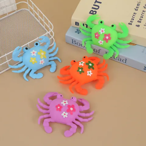 Simulation Crab Squishy Toy Silicone Slow Rebound Decompression Toy For Kids Adults Funny Stress Relief Crab Toy With Glitter