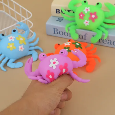 Simulation Crab Squishy Toy Silicone Slow Rebound Decompression Toy For Kids Adults Funny Stress Relief Crab Toy With Glitter