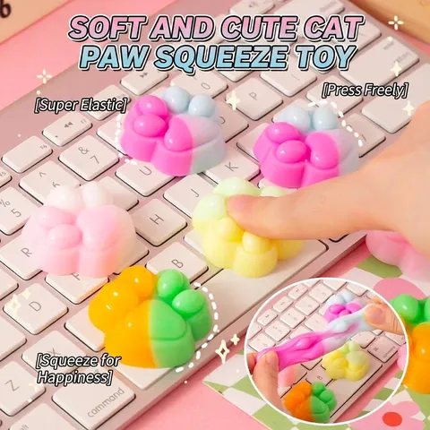 Squishy Suave de Pata de Gato Multicolor Para Alivio del Estrés Juguete Sensorial Fidget Para Adultos Niños Forma de Animal