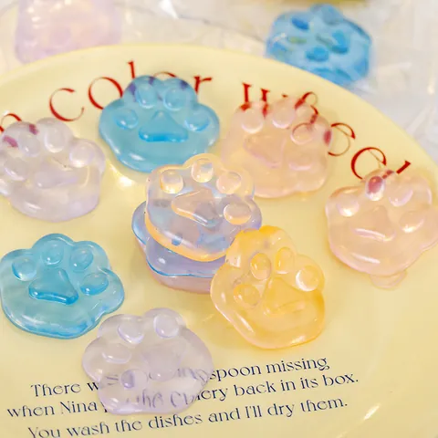 Cute Cat Paw Squishy Toy Soft Jelly TPR Stress Relief Squeeze Toy For Kids Adults Fidget Sensory Toy Gift Macaron Color