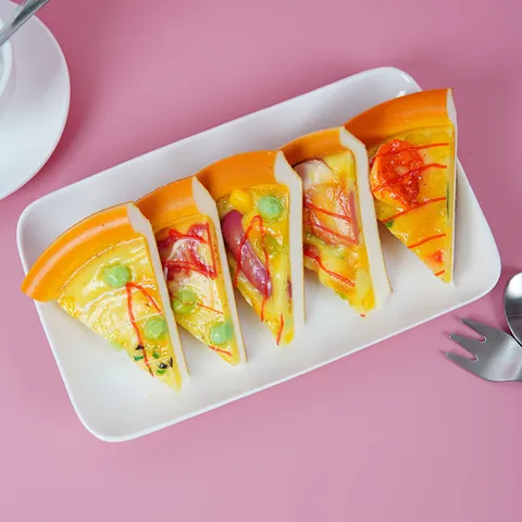 Simulatie Kaaspizza Model PU Driehoekige Plakjes Namaakvoedsel Voor DIY Haarspelden Accessoires Poppenhuis Keuken Speelgoed Eten Decor