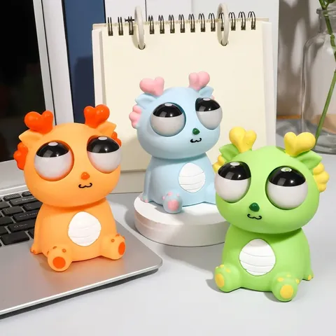 Oog Pop Draak Squishy Speelgoed Stressverlichting Sensorisch Knijpspeelgoed Voor Volwassenen Tieners Cartoon Dier Cadeau