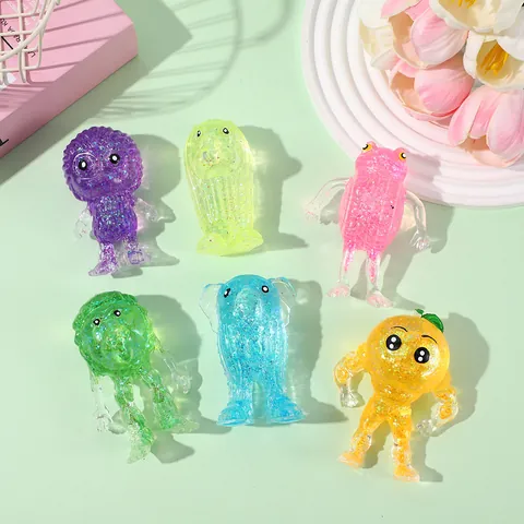 Cartoon Character Squishy Slow Rebound Stress Relief Toy Silicone Squeeze Ball For Students Adults Creative Gift