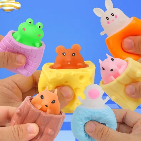Christmas Explosions Squeeze Puff Bubble Decompression Toy Cartoon Pinch Rebound Doll Decompression Vent Vinyl Toy