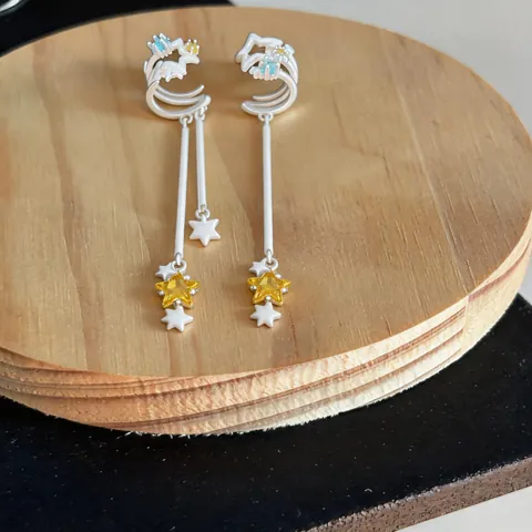 Circonia Estrella Multicapa Borla Clip de Cartílago Pendientes de Clip para Mujer Sin Perforación Moda Cobre Joyería Regalo