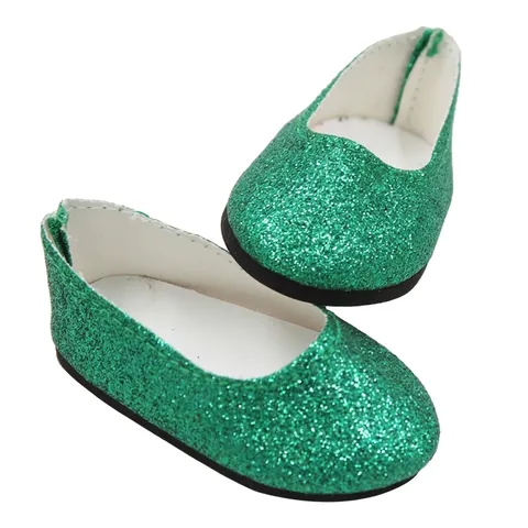 Chaussures de Poupée à Paillettes Brillantes Compatibles Avec les Poupées de Filles Américaines Accessoires de Chaussures Plates à la Mode pour l'Habillage des Poupées Jouets pour Enfants
