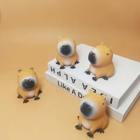 Jouet Squishy Capybara Mignon TPR Rebond Lent Anti-stress pour Adultes Adolescents Marron Mou Jouet en Forme d'Animal