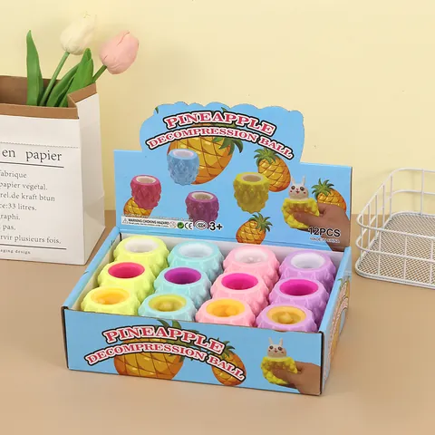 Ananas Beker Squishy Speelgoed Siliconen Dier Stressverlichting Knijpspeelgoed Voor Tieners Volwassenen Cartoon Beer Konijn Eend Fidget Speelgoed Cadeau