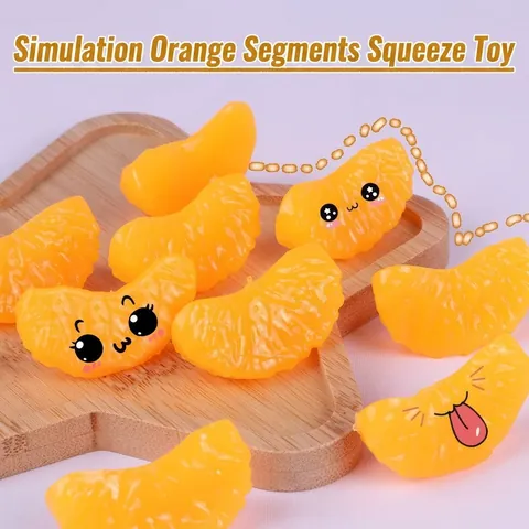 Simulación de Rodaja de Naranja Squishy Fruta Juguete para el Alivio del Estrés Dibujos Animados Expresión Naranja Vent Juguete Accesorios de Bricolaje Plástico Peluche