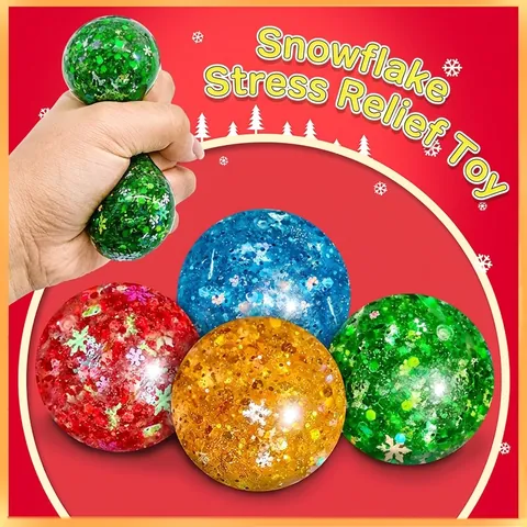 Juguete Squishy de Copo de Nieve de Navidad Bola de Estrés de Rebote Lento Forma de Reno Manzana Regalo de Vacaciones Niños Adultos