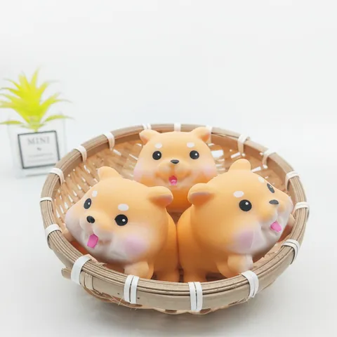 Simpatico Squishy Shiba Inu a Cartone Animato Giocattolo Antistress Cane in Morbido TPR a Ritorno Lento per Bambini e Adulti