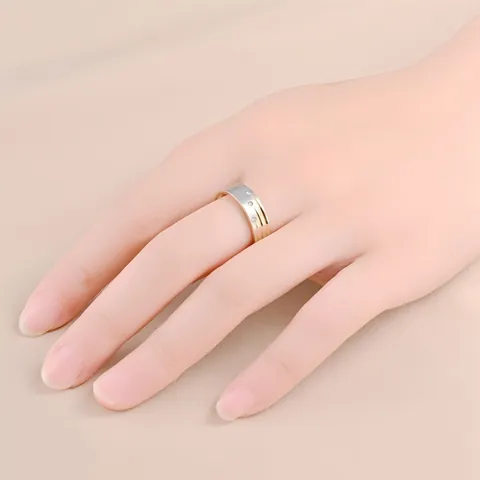 Bague en Acier Inoxydable Strass de Luxe Mode pour Hommes Femmes Personnalisé Tendance Brossé Géométrique Anneau Bijoux Cadeau