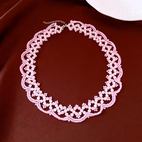 Süße Elegante Synthetische Katzenauge Perlen Spitze Halskette Designer Stil Choker Für Damen Mode Schmuck Geschenk