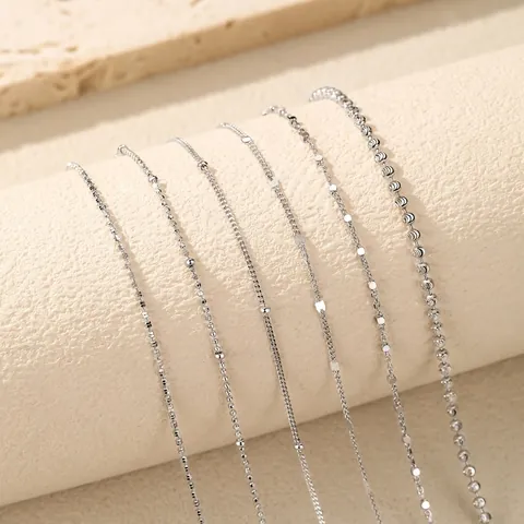 925 Sterlingsilber Schimmernde Halskette Für Damen Minimalistische Schlüsselbein Einfache Kette Schmuck Eleganter Hochzeit Bankett Zubehör