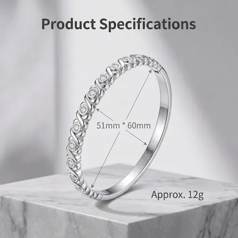 Stainless Steel Rhinestone Hinge Bracelet For Women European INS Style Light Luxury Gold Silver Geometric Oval Bangle Jewelry Gift