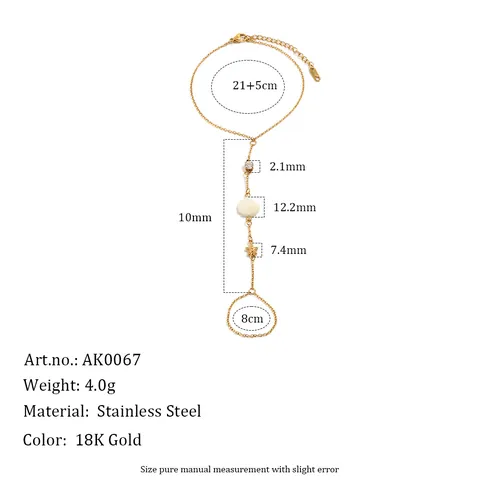 18K Gold Galvanisiert Edelstahl Zehen-Fußkettchen Für Damen Ozean-Stil Muschel Seestern Strass Böhmischer Fußschmuck