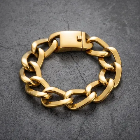 Hip Hop Herren Titanstahl Panzerarmband Quadratische Linie Vakuumgalvanisiert Industrie Minimalistisch Dicke Kette Handschmuck Geschenk