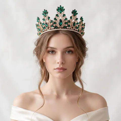 Couronne de Mariée en Alliage Baroque Vintage Diadème en Strass Cristal de Luxe pour Mariage Concours Fête Accessoires Cheveux Femmes
