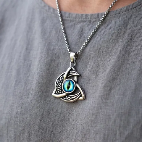 Celtic Knot Stainless Steel Pendant Retro Mysterious Street Style Sun Moon Pentagram Triangle Pendant Only For Men Women Jewelry