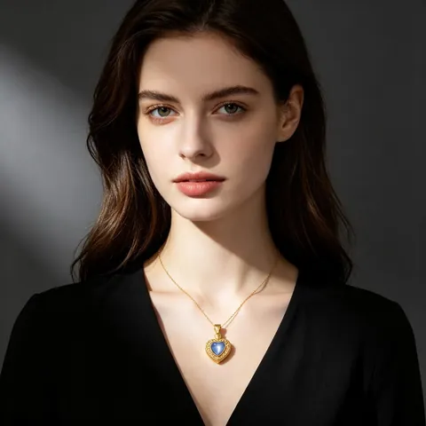 Vintage 18K Gold Plated Stainless Steel Heart Pendant Rhinestone Memorial Cremation Urn Jewelry Pendant Only Without Chain