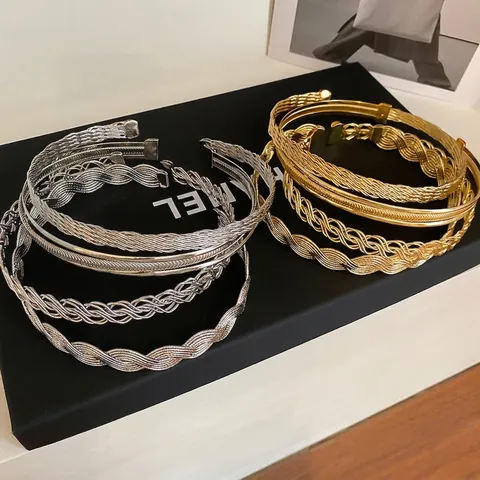 Metall Gewebt Choker Halskette Vintage Geflochten Rund Kragen Halsring Geometrisches Design Minimalistische Mode Accessoires Für Damen Schmuck