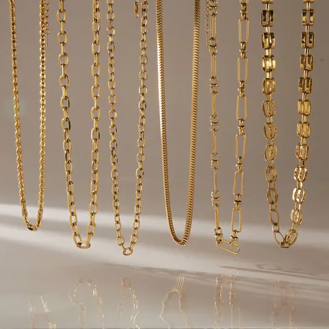 Minimalistische Edelstahl Kette Halskette Für Damen Gold Plattiert PVD Vakuum Plattierung Punk Figaro Schlangenkette Schmuck Geschenk