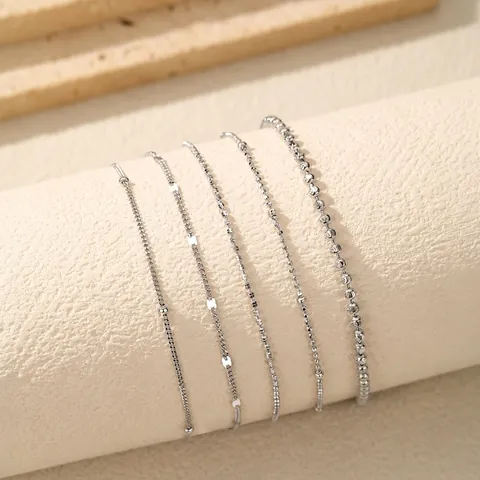 925 Sterling Silver Minimalist Bracelet For Women Korean INS Style Stackable Thin Chain S925 Adjustable Fine Jewelry Gift