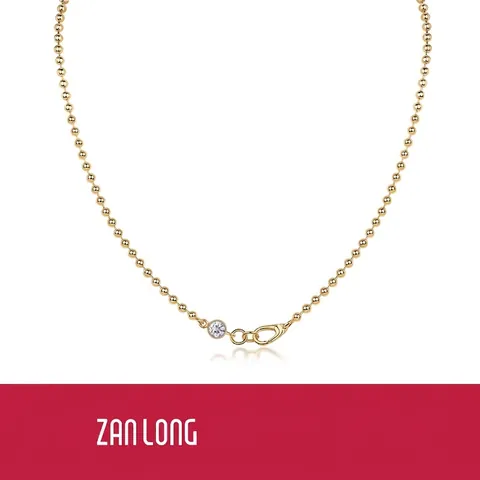 Collana con Pendente in Moissanite Argento Sterling 925 per Donna Placcata Oro Catena a Sfere Collana Solitario Moda Gioielli