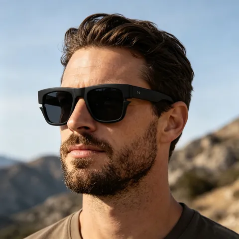Lunettes De Soleil Carrées Rétro Hommes PC Protection UV400 Oversized Vintage Shades Pour Conduite Cyclisme Extérieur