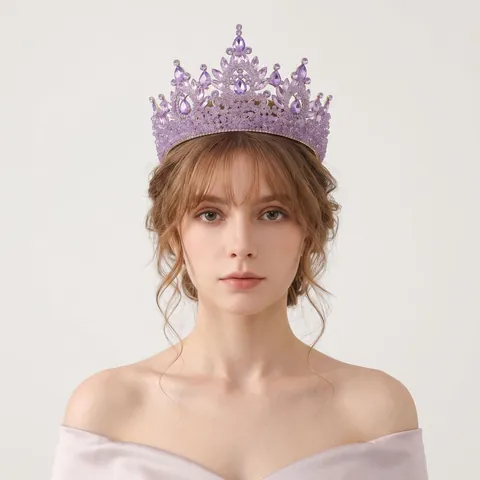 Couronne Baroque De Luxe Diadème Pour Femmes Alliage Strass Perles De Cristal Vintage Mariée Mariage Banquet Fête Accessoire