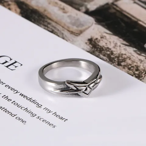 Bague Étoile à Cinq Branches en Acier Titane Rétro pour Hommes Femmes Bijoux Punk Hip Hop en Acier Inoxydable Poli Géométrique