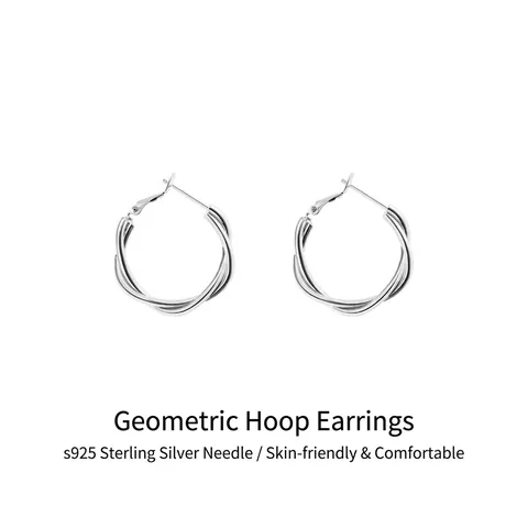 Verdrehte Seil Creolen Für Damen Mit 925 Sterlingsilber Ohrstecker-Stift Französisch Vintage Geometrischer Gold Silber Schmuck