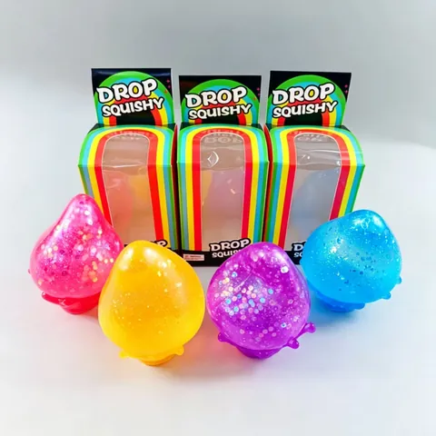 Juguete Squishy de Cubito de Hielo Juguete Sensorial de Maltosa Para Alivio del Estrés Suave TPR Neón Cristal Juguete Para Apretar Adultos Niños Oficina