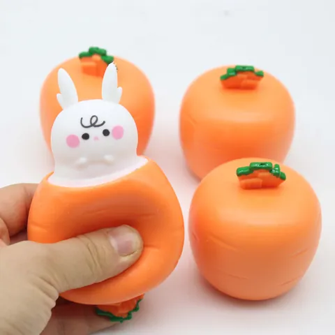Cartoon Karottenhase Quetschbecher Squishy Spielzeug TPR Neuheit Stressabbau Sensorisches Fidget Spielzeug Für Kinder Erwachsene Geschenk