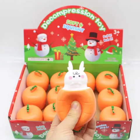 Cartoon Karottenhase Quetschbecher Squishy Spielzeug TPR Neuheit Stressabbau Sensorisches Fidget Spielzeug Für Kinder Erwachsene Geschenk