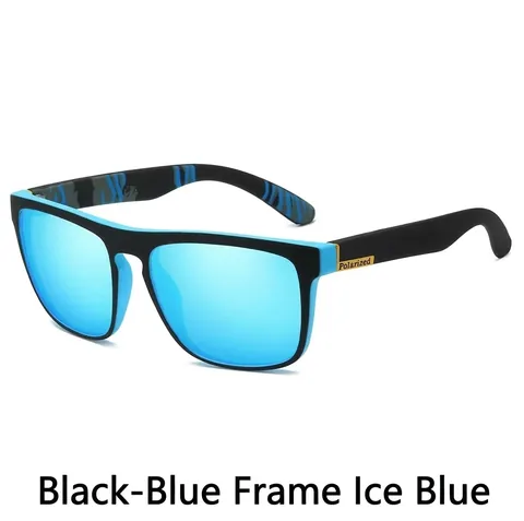 Lunettes de Soleil Polarisées de Sport pour Hommes Protection UV400 Monture Carrée Cyclisme Conduite Verres Miroir Rétro