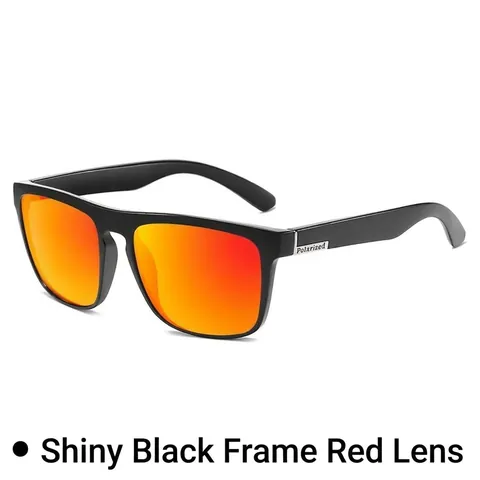 Lunettes de Soleil Polarisées de Sport pour Hommes Protection UV400 Monture Carrée Cyclisme Conduite Verres Miroir Rétro